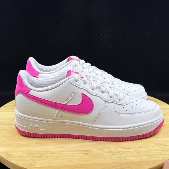 Nike Air Force 1 White/Laser Fuchsia (FV5948 102) Big Kid's 7Y Women’s 8.5 - Picture 4 of 10